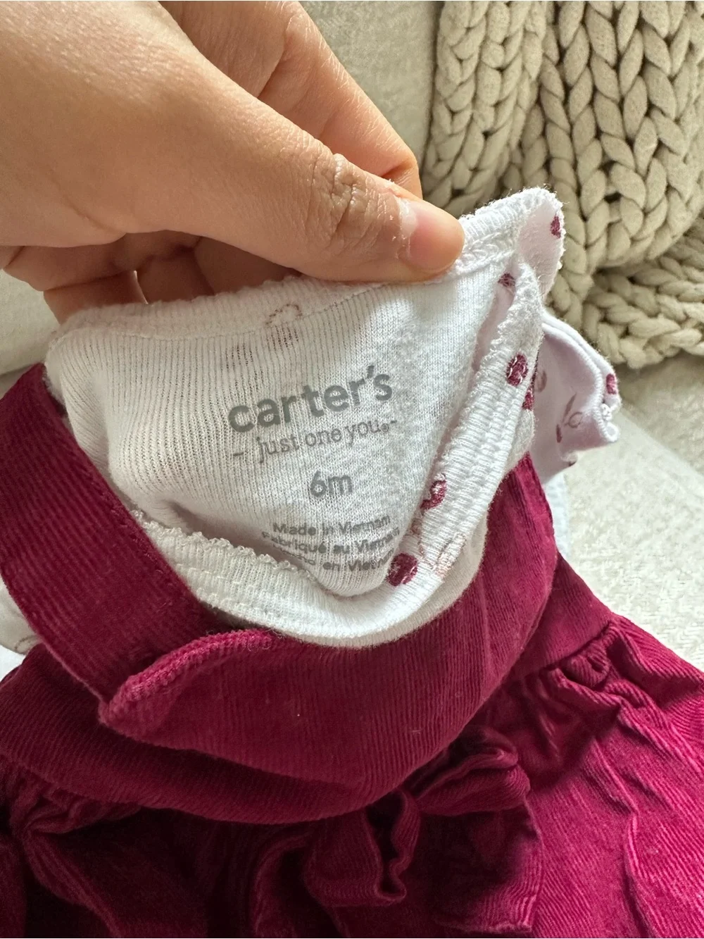 Carter's Berry Corduroy Pinafore Dress with Printed Liner